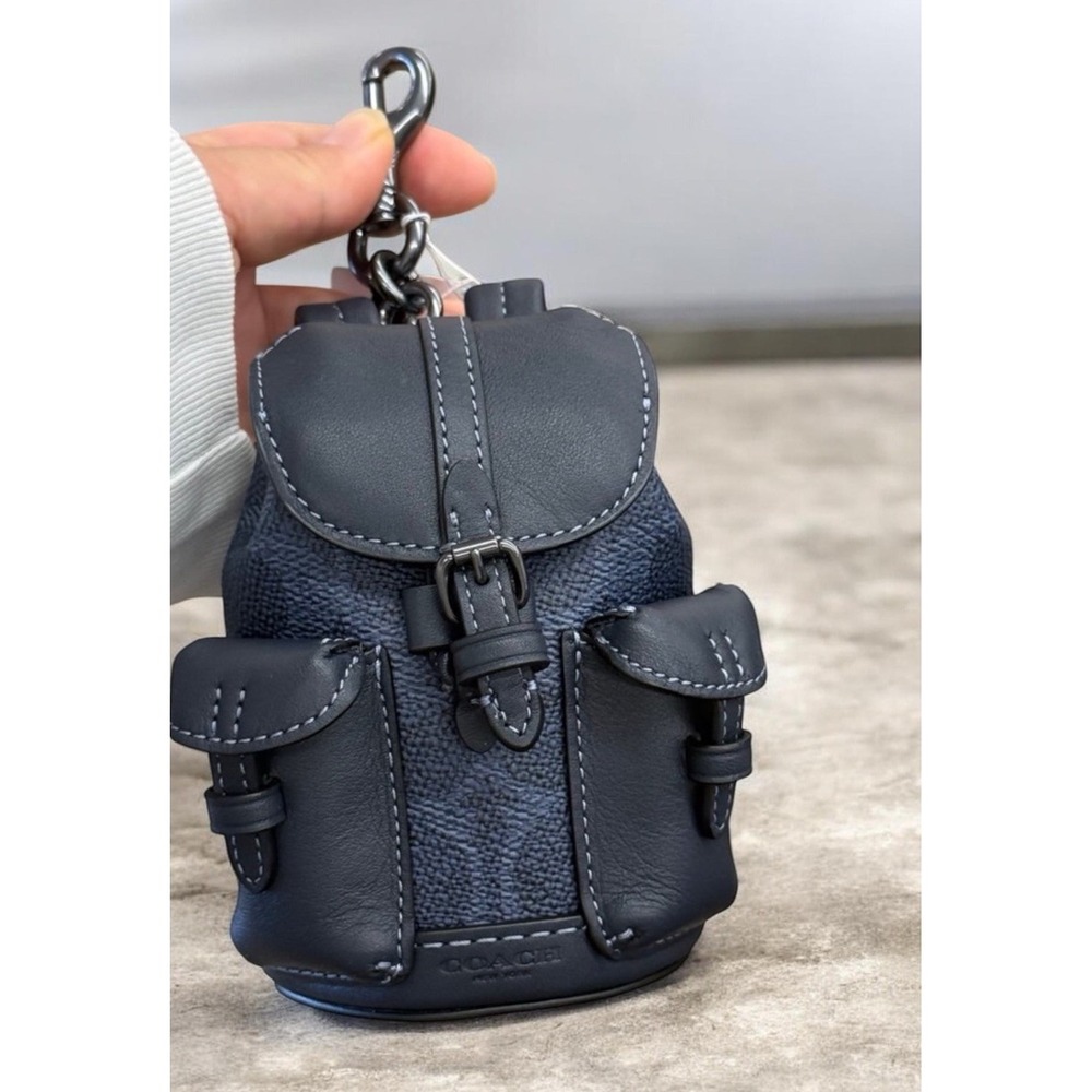 Coach Mini Warner Backpack Bag Charm Navy CBK66 NWT